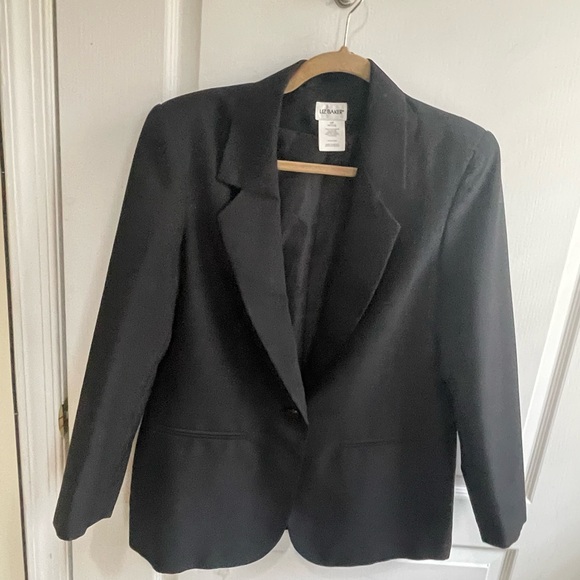 Liz Baker Women's Black Blazer Sz 12P pre-owned - Picture 1 of 11